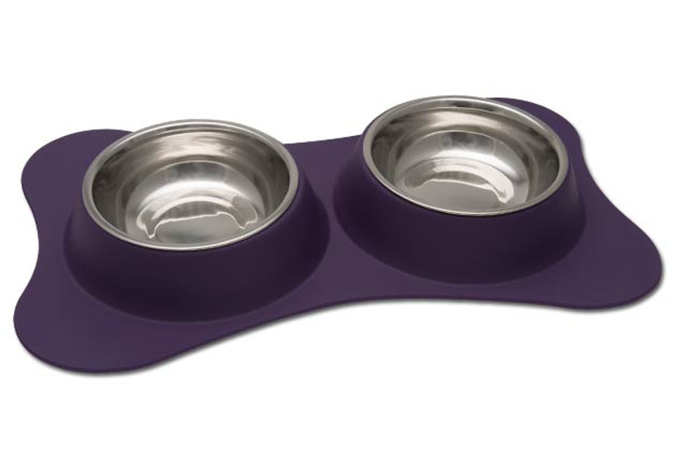 LOVING PETS COMEDERO DOBLE FLEXIBLE MORADO