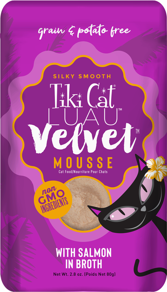 TIKI CAT LUAU VELVET MOUSSE - SALMON EN CALDO - 80 GR  - POUCH