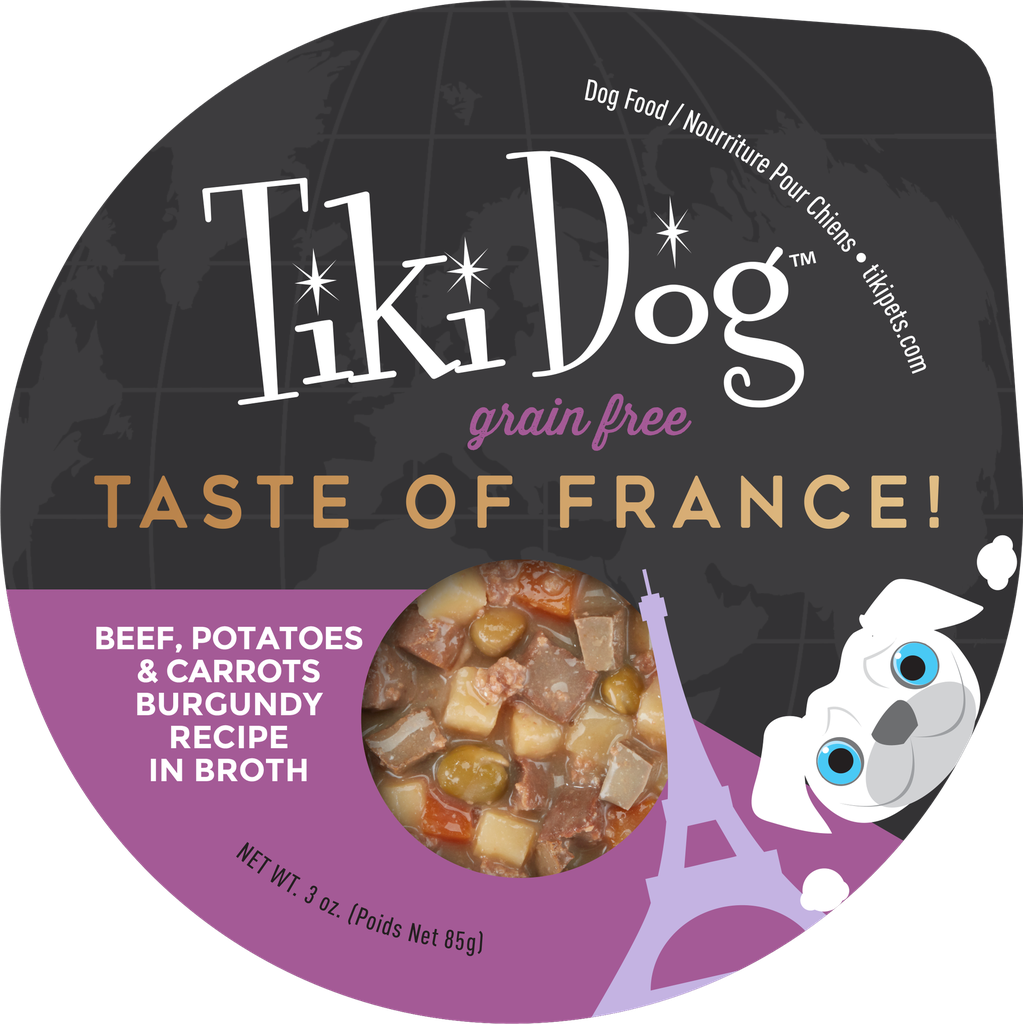 TIKI DOG PETITES -TASTE OF FRANCE CARNE BURGUNDY - 85 GR - BANDEJA