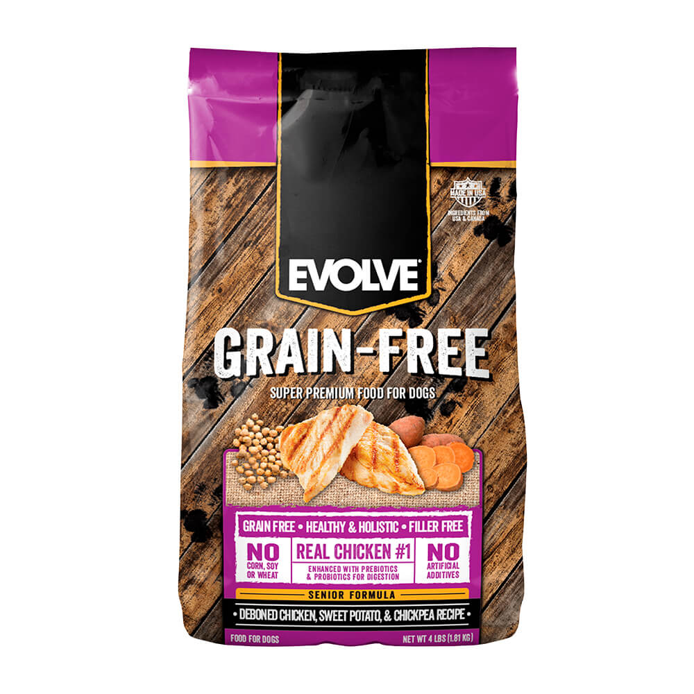 EVOLVE DOG GRAIN FREE SENIOR CHICKEN - POLLO 14 LB - 6.35 KG