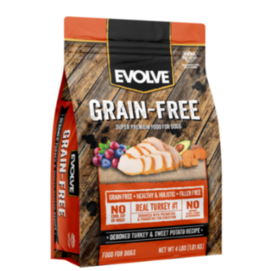 EVOLVE DOG GRAIN FREE TURKEY - PAVO 4  LB  - 1.81  KG 