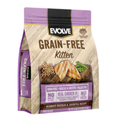 EVOLVE CAT GRAIN FREE KITTEN CHICKEN - POLLO 2.75 LB - 1.24 KG