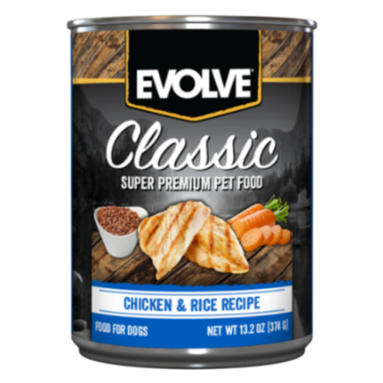 EVOLVE DOG CLASSIC LATA CHICKEN - POLLO  13.2 OZ - 374 GR  