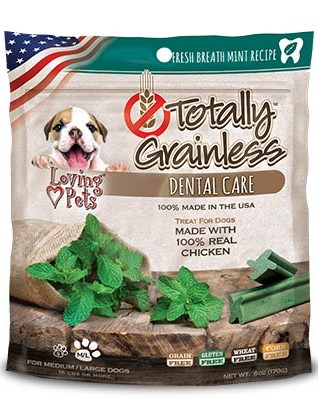 TOTALLY GRAINLESS DOG SNACK DENTAL POLLO Y MENTA SMALL 6OZ