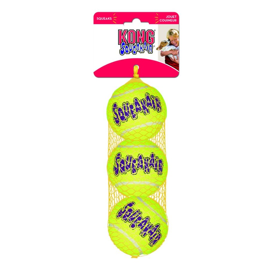 KONG PERRO SQUEAK AIR PELOTA MEDIUM X3