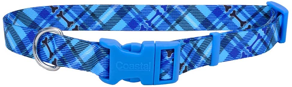 COASTAL PERRO STYLES HUESOS AZUL COLLAR MEDIUM 3/4"