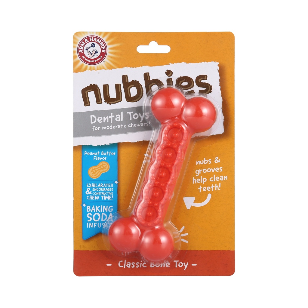 A&H PERRO NUBBIES DENTAL CLASSIC BONE TOY ( empaque con averia)