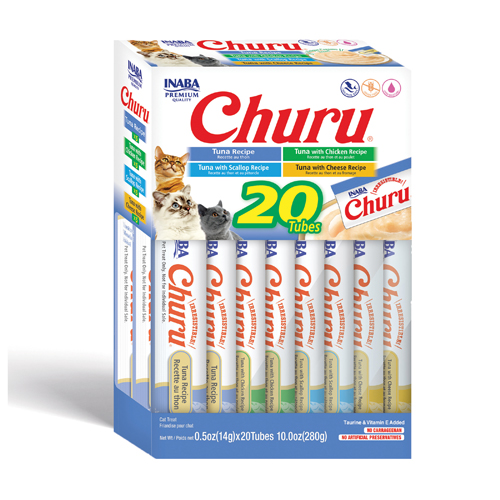 [USA624 IN] INABA CAT SNACK CHURU 20 PIEZAS -BOX TUNA VARIETY