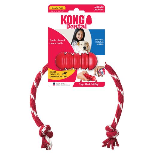 [DK2 KO] KONG PERRO CAUCHO CLASSIC DENTAL CON LAZO MEDIUM