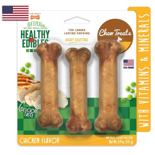 [NBQ106P] Nylabone HE Dog Snack Longer Lasting Chicken 3 Unds Regular 141 Gr