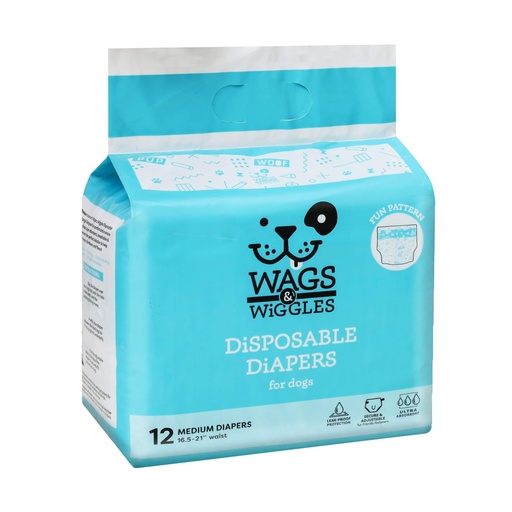 [11237 W&W] WAGS & WIGGLES PANALES MEDIUM X 12 UND