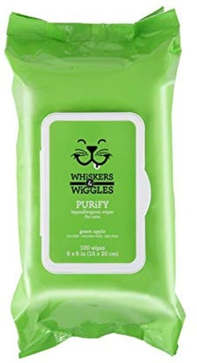 [12826 W&W] WHISKERS & WIGGLES GATOS PANITOS PURIFY MANZANA HIPALERGENICOS X 100 UND