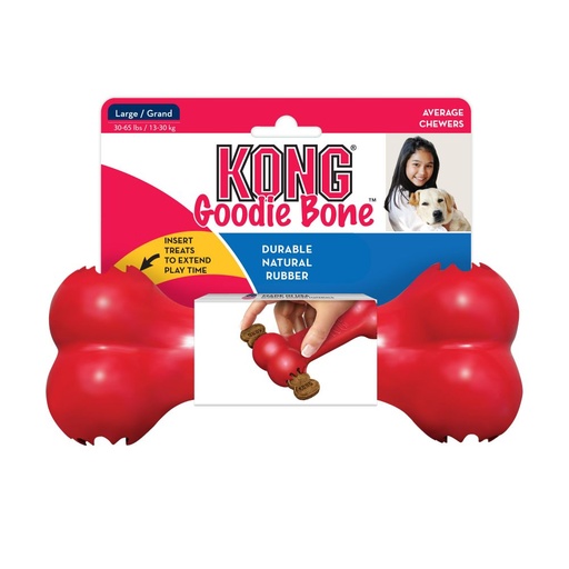 [10014 KO] KONG PERRO CAUCHO CLASSIC HUESO LARGE