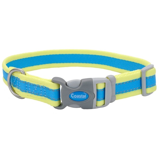 [12622 AWN14] COASTAL PERRO PRO AZUL CON AMARILLO NEON COLLAR SMALL 3/4"