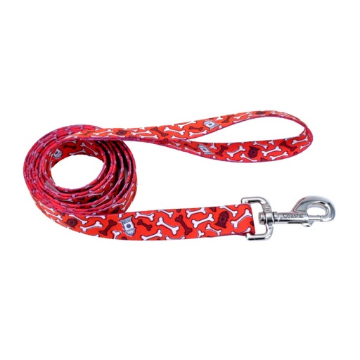 [6321 RBO 12] COASTAL PERRO STYLES HUESOS ROJO COLLAR X-SMALL 3/8"