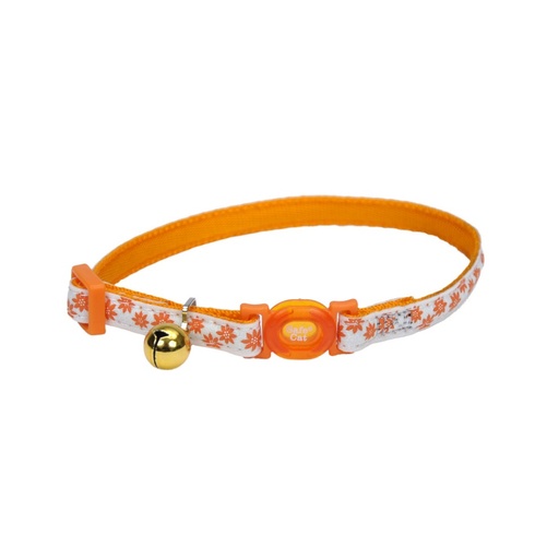 [06775 GOF12] COASTAL COLLAR GATO GLOW REFLECTIVO FLORES NARANJA