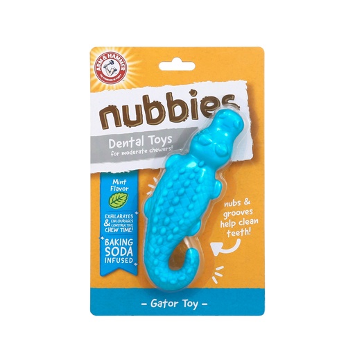 [FFP8433 AH] A&H PERRO NUBBIES DENTAL GATOR TOY  ( empaque con averia)