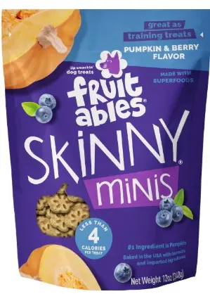 FRUITABLES DOG SNACK SKINNI MINIS CALABAZA Y ARANDANOS 141 GR