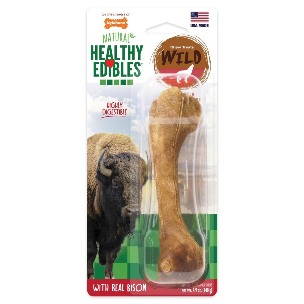 Nylabone HE Dog Snack Wild Hueso Bisonte 1 Und 140 Gr