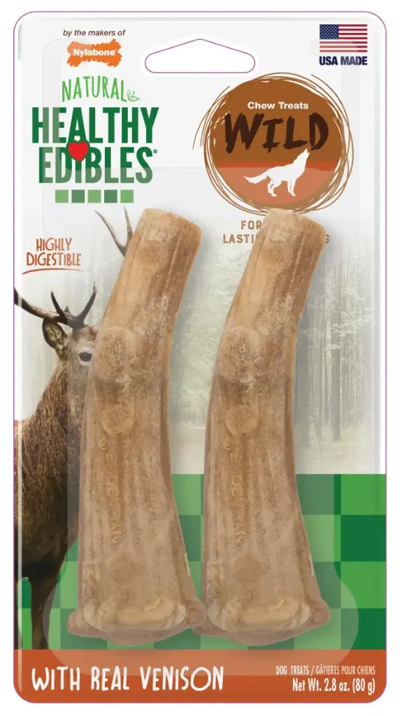 Nylabone HE Dog Snack Wild Cacho Venado 2 Unds 80 gr