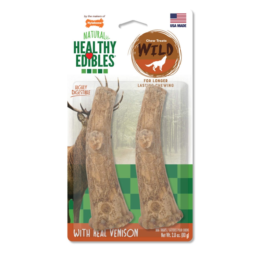 Nylabone HE Dog Snack Wild Cacho Venado 2 Unds 80 gr