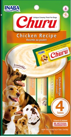 INABA DOG SNACK CHURU 4 PIEZAS - CHICKEN - POLLO 56 GR