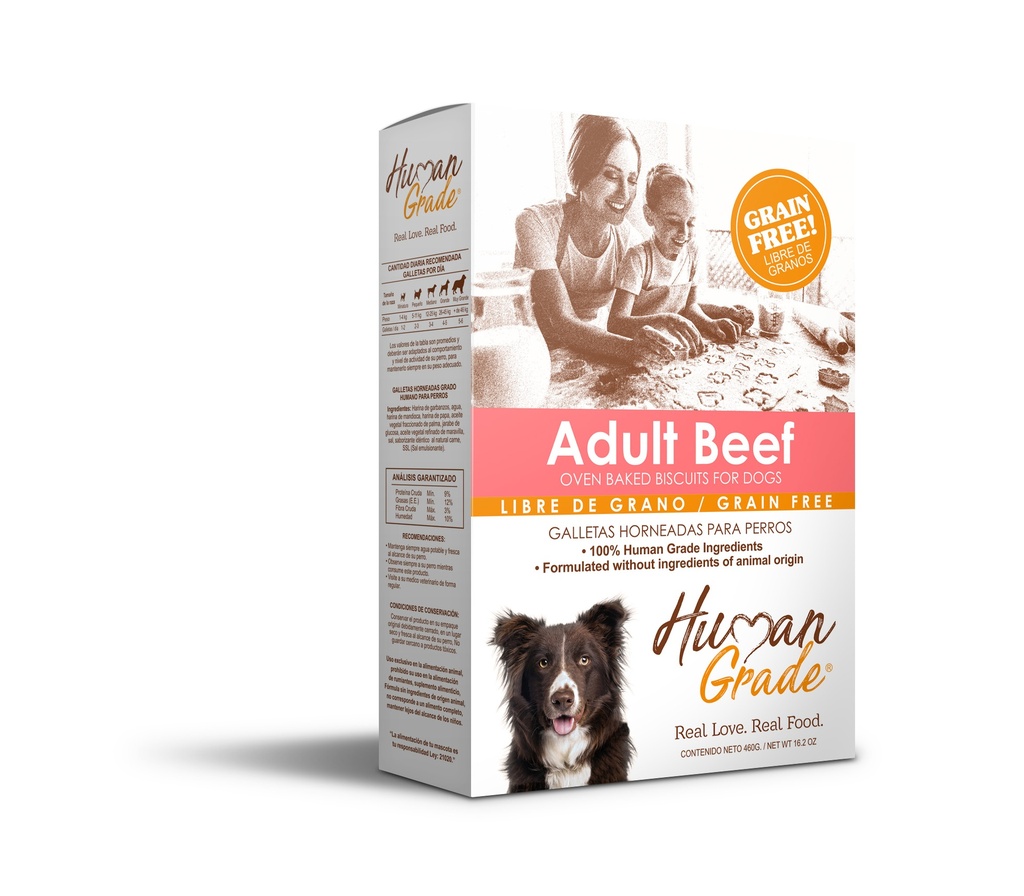 HUMAN GRADE GRAIN FREE BISCUITS - ADULT BEEF 460 GR