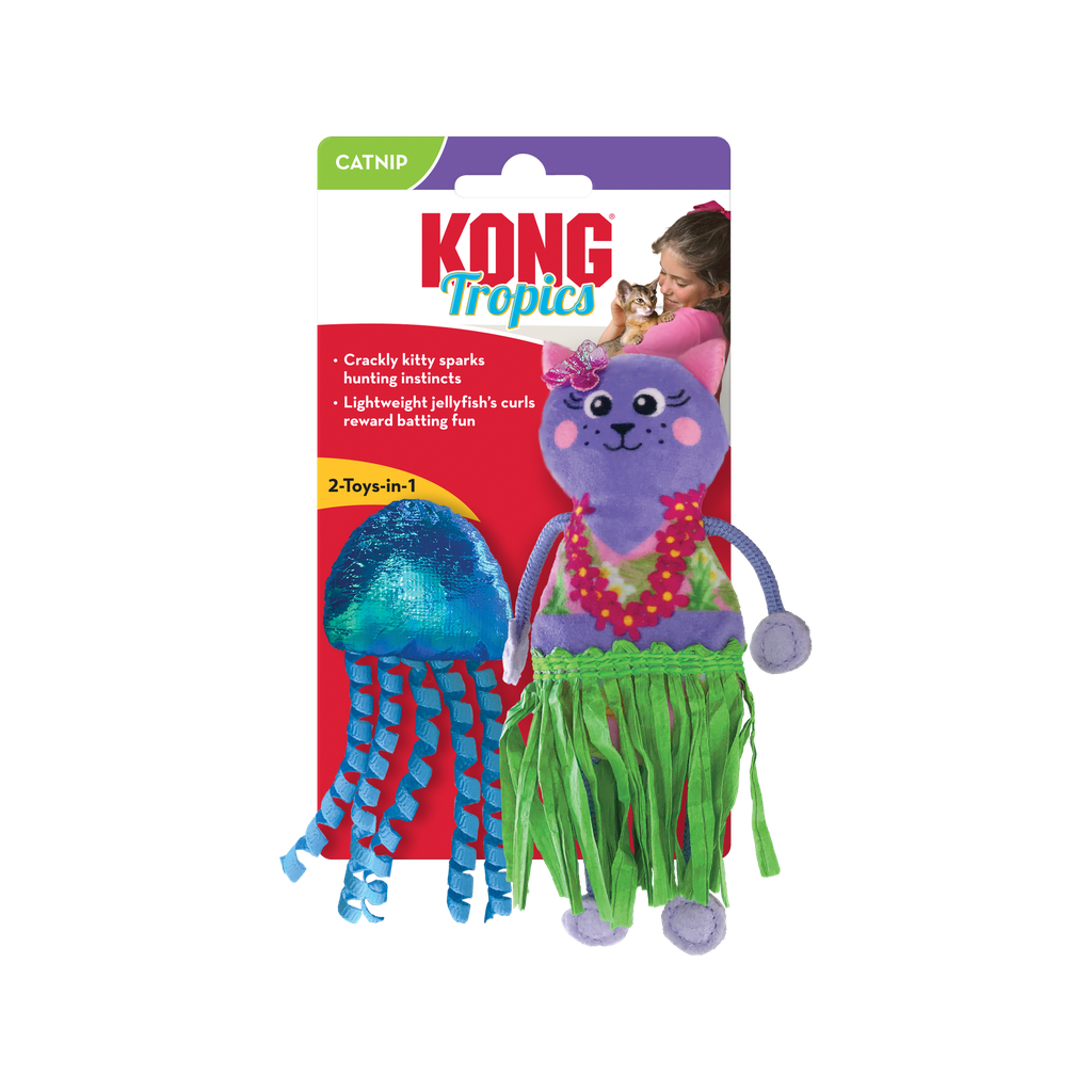 KONG GATO PELUCHE TROPICS HULA x2