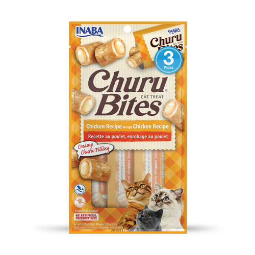 INABA CAT SNACK CHURU - BITES CHICKEN RECIPE WRAPS CHICKEN RECIPE