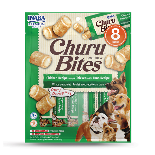 INABA DOG SNACK CHURU - BITES CHICKEN RECIPE WRAPS CHICKEN WITH TUNA RECIPE