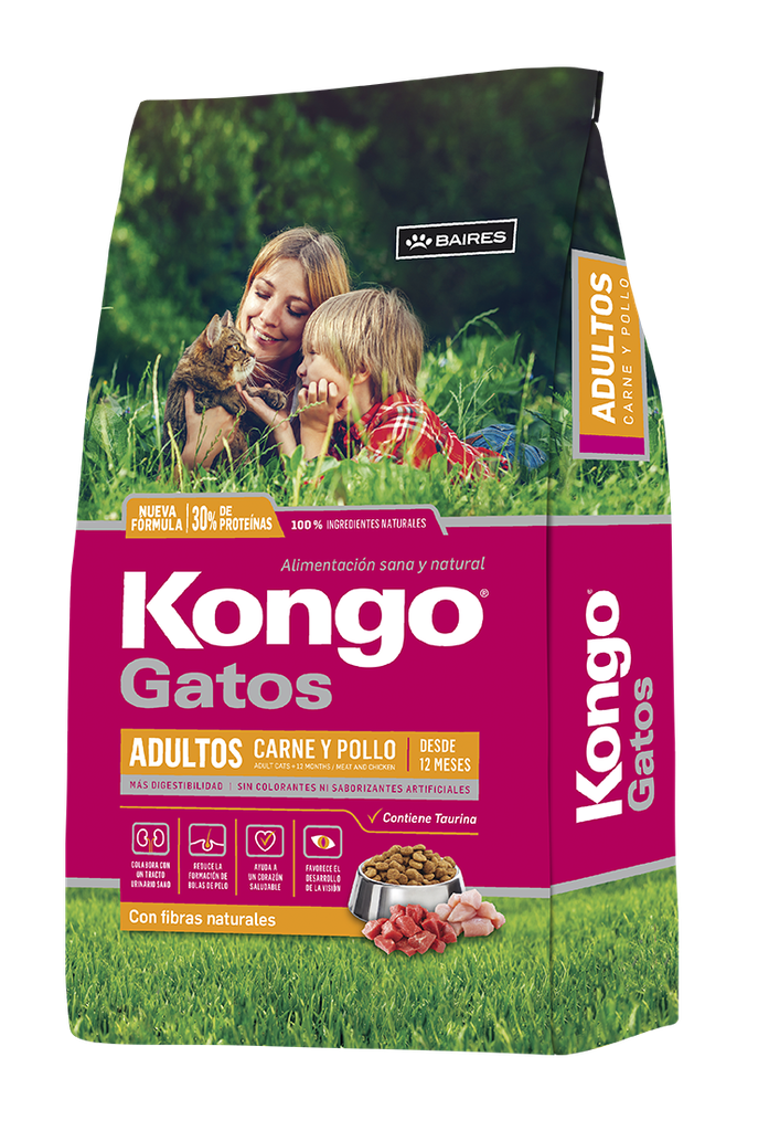 KONGO GATOS ADULTO CARNE Y POLLO BULTO 8 Kg