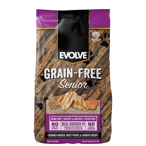 EVOLVE DOG GRAIN FREE SENIOR CHICKEN - POLLO 28 LB - 12.7 KG