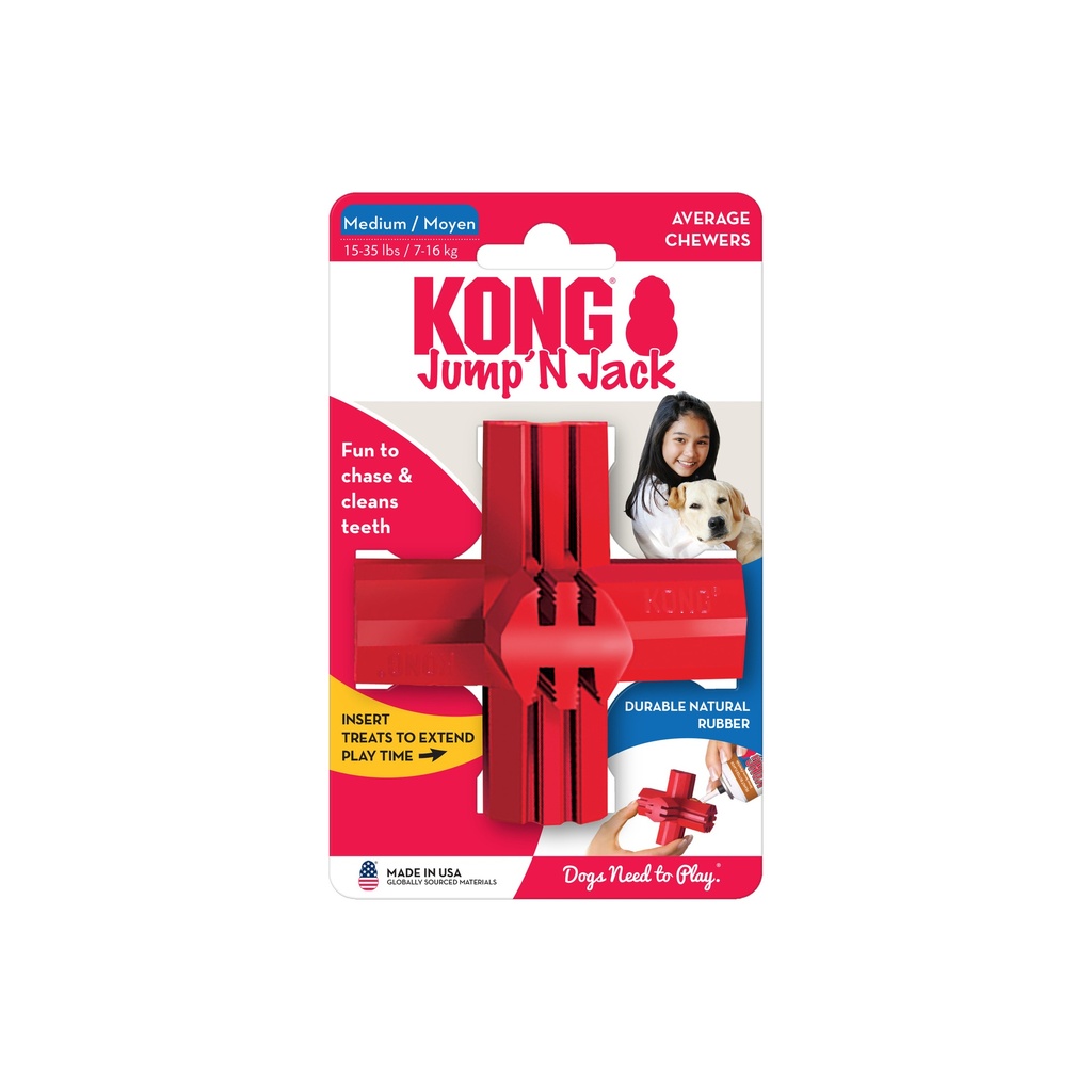 KONG PERRO CAUCHO CLASSIC JUMP JACK MEDIUM