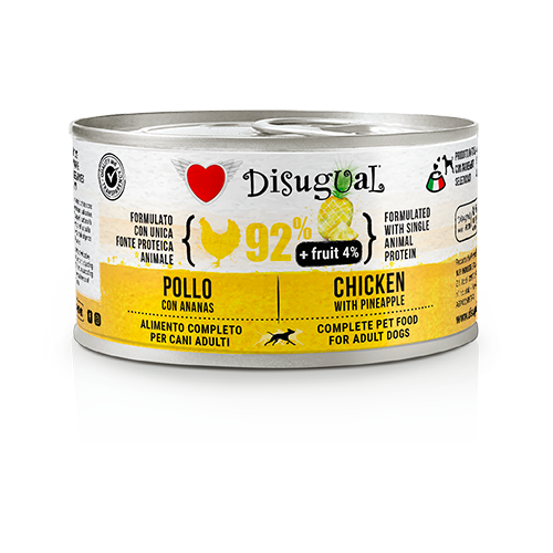 DISUGUAL DOG FRUIT - POLLO Y PIÑA LATA POR 150 GR