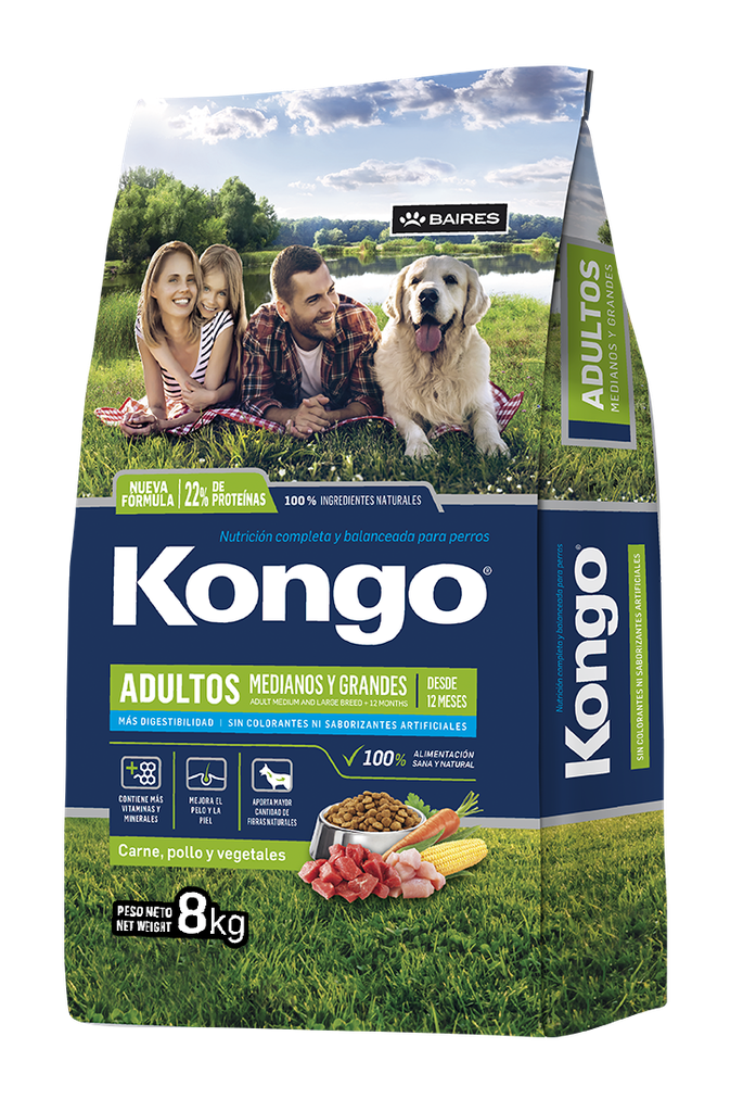 PROMO FECHA CORTA - DIC-05-2025 -KONGO PERROS MEDIANOS Y GRANDES BULTO 8 Kg