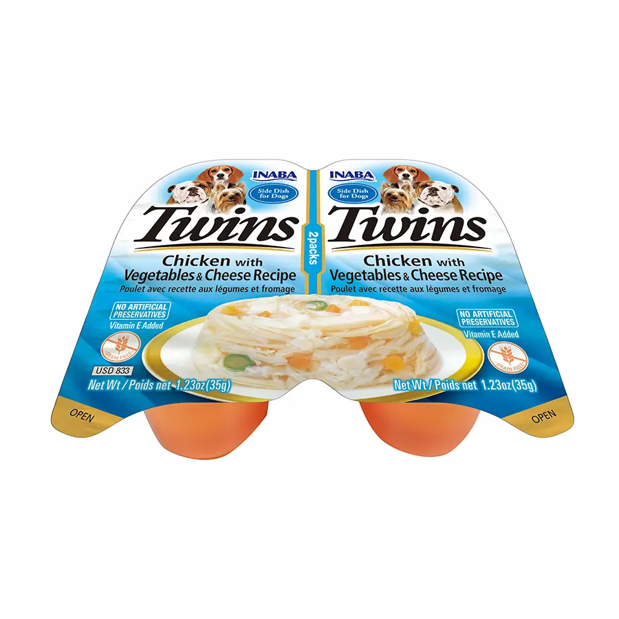 INABA DOG - TWINS CHICKEN WITH VEGETABLES & CHEESE RECIPE 70 gr 