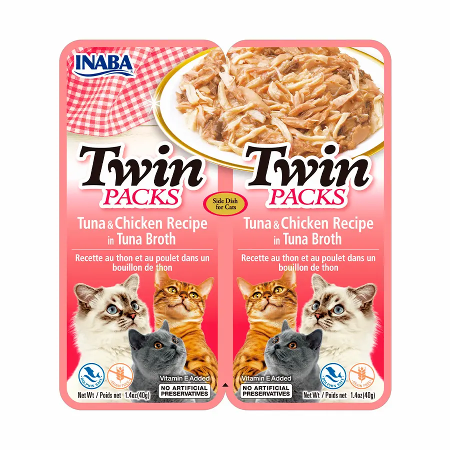 INABA CAT - TWIN PACKS TUNA & CHICKEN RECIPE IN TUNA BROTH  80 gr