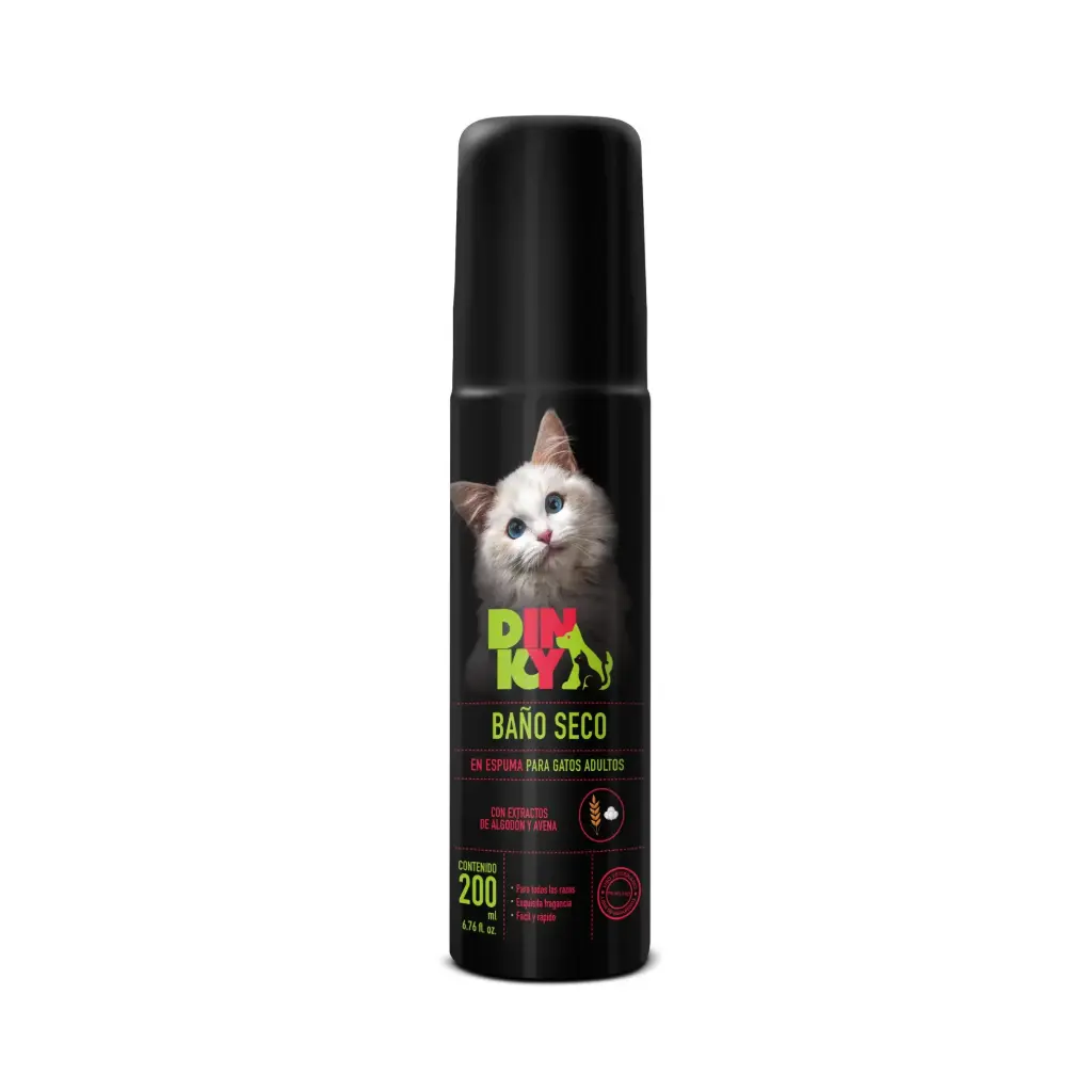 DINKY BAÑO SECO ESPUMA GATO ADULTO X 200ML 