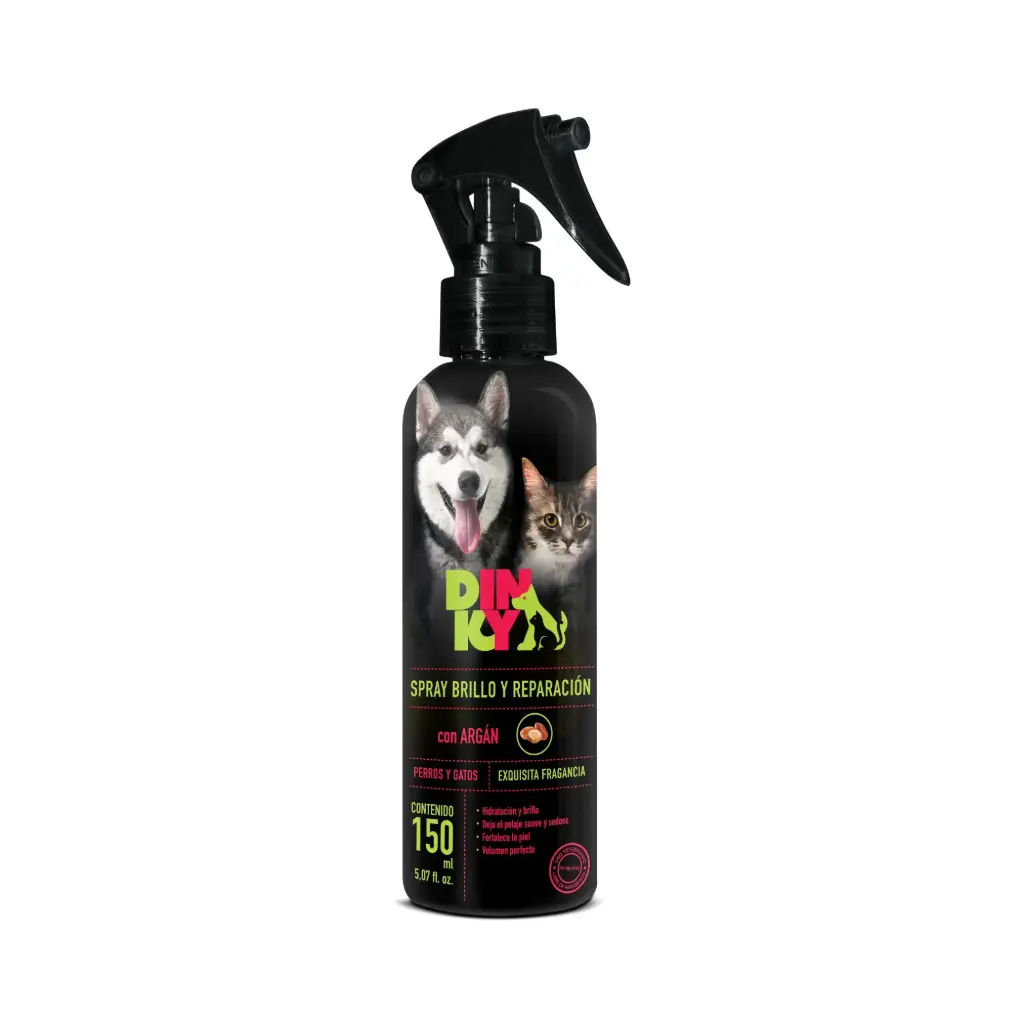 DINKY SPRAY BRILLO Y REPARACION PERROS Y GATOS CON ARGAN X150ML 