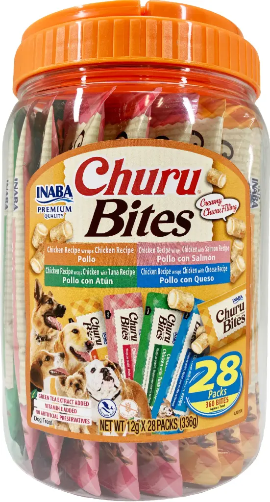 INABA DOG SNACK CHURU BITES 28 PIEZAS - VARIEDAD POLLO