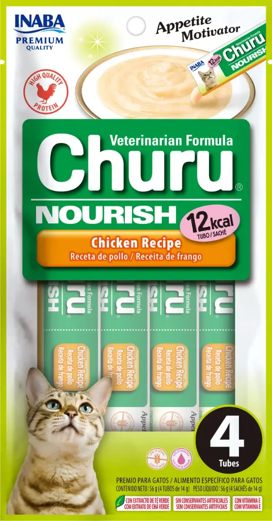 INABA CAT SNACK CHURU VET NOURISH 4P - POLLO
