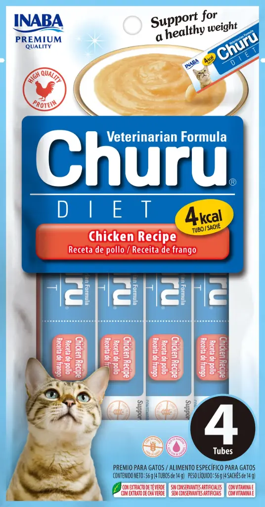 INABA CAT SNACK CHURU VET DIET 4P - POLLO