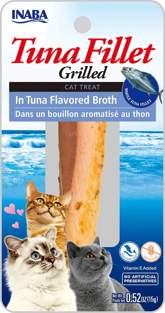 PROMO FECHA CORTA - SEP-16-2026 -INABA CAT SNACK GRILLED TUNA FILLET - IN TUNA  FLAVORED BROTH - ATUN 15 GR 