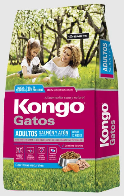 PROMO CORTA FECHA ABR-05-27 KONGO GATOS ADULTO SALMON Y ATUN BULTO 8 Kg 