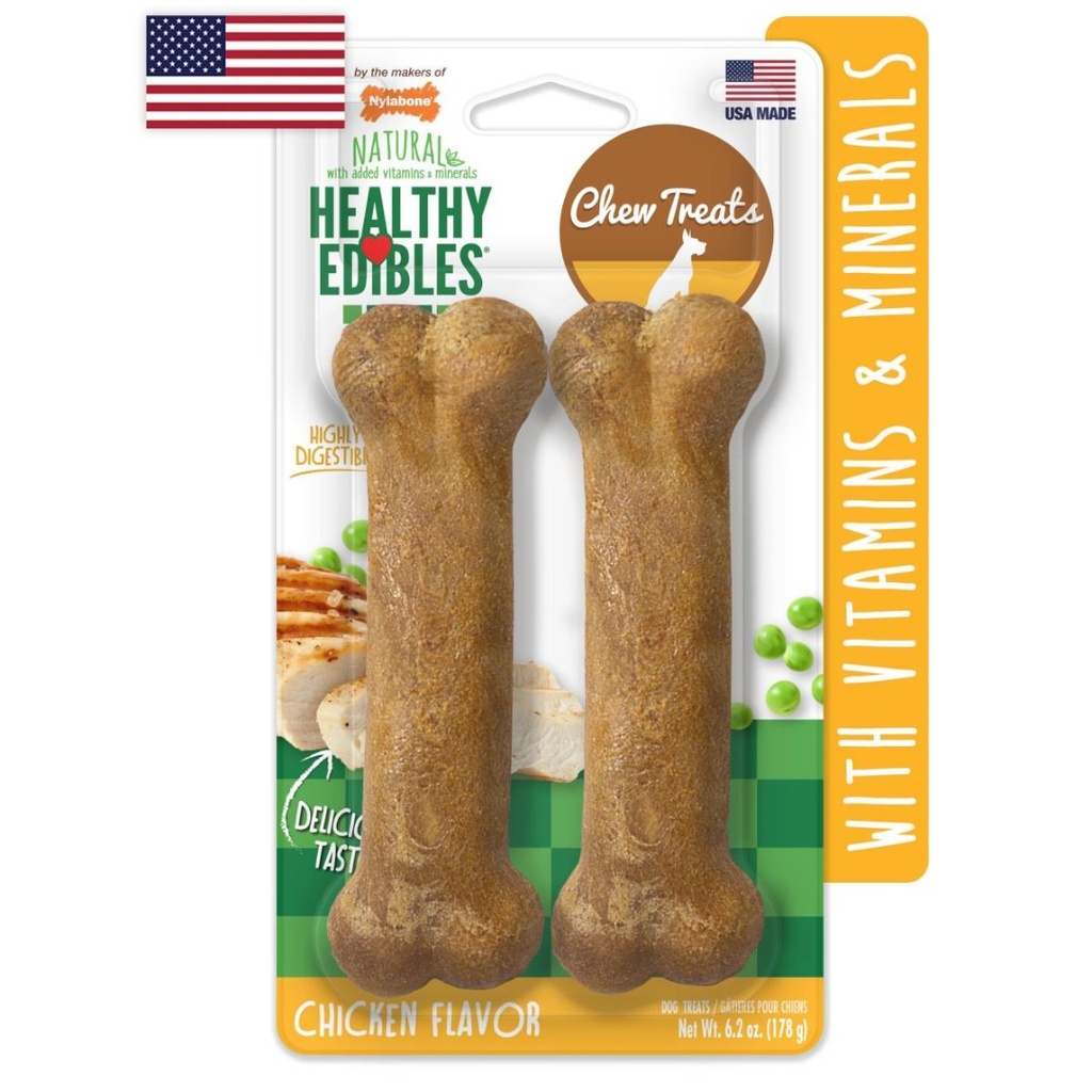 Nylabone HE Dog Snack Longer Lasting Chicken 2 Unds  Wolf 178 Gr