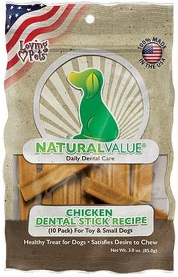 NATURAL VALUE CHICKEN FLAVOR DENTAL STICKS X 85 GR