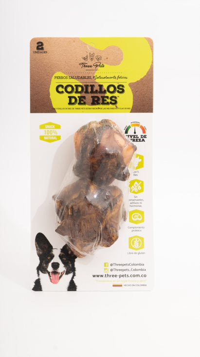 THREE PETS DOG SNACK CODILLOS DE RES X 2 UNDS 190 GR