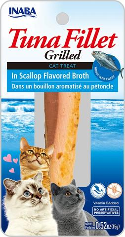 INABA CAT SNACK GRILLED TUNA FILLET - IN SCALLOP FLAVORED BROTH - VIEIRA 15 GR