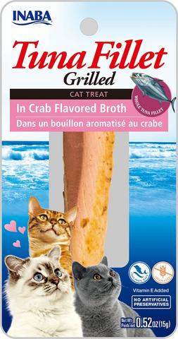 INABA CAT SNACK GRILLED TUNA FILLET - IN CRAB FLAVORED BROTH - CANGREJO 15 GR