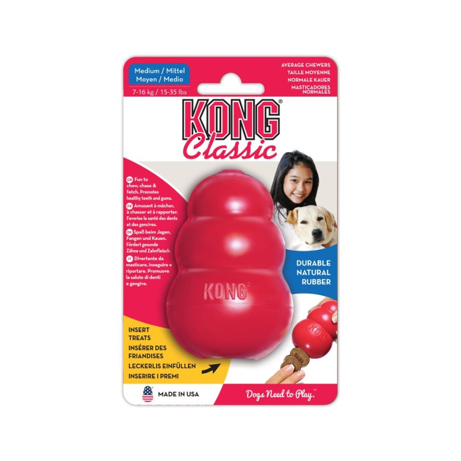 KONG PERRO CAUCHO CLASSIC PORTAPASABOCAS MEDIUM